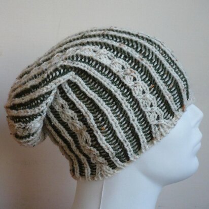 Reversible Brioche Ladder Hat - knitting pattern