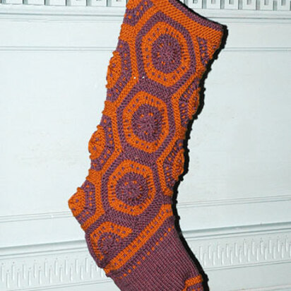 Hexagon Stocking in Berroco Comfort Aran