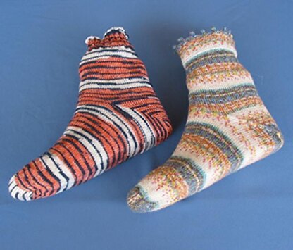Crenellated Toe-Up Socks