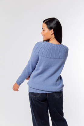 Yvonne Jumper - Sweater Knitting Pattern for Women in MillaMia Naturally Soft Merino by MillaMia