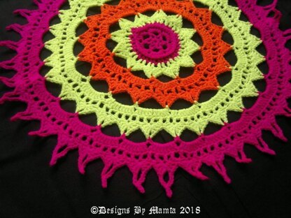 Sun Mandala Crochet Doily Pattern For Home Decor