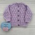 Sue Baby Cardigan 16" to 20" chest size. Approx 0-9mths