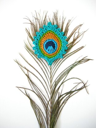 Peacock Feather Burma Motif and BOOKMARK