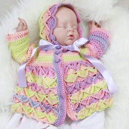 Bavarian Baby Matinee Jacket Crochet Pattern UK & USA Terms #177