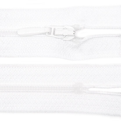 Zipper with Drop Painted Tag, S40 CE, 45cm - White