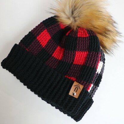 Thermal Buffalo Plaid Toque: Crochet pattern