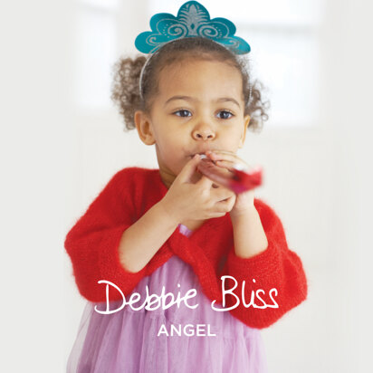 Twist Front Shrug - Knitting Pattern for Kids in Debbie Bliss Angel by Debbie Bliss