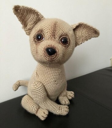 Realistic Chihuahua dog toy crochet 10 inches hign/