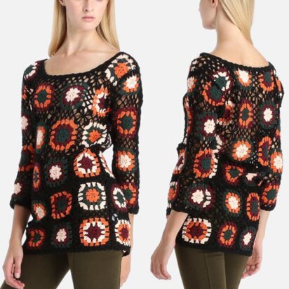 Crochet colorful top tunic festival style.