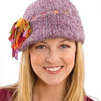 Tassel Fun Decorated Cap in Lion Brand Homespun - 50183-4