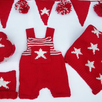 Star Nursery Collection (blanket, bib-short, hat, bunting and cube)