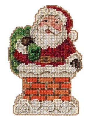 Mill Hill Jim Shore Santa in Chimney Cross Stitch Kit - 3.25in x 5in