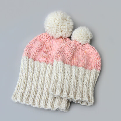 Adult and toddler bobble hats