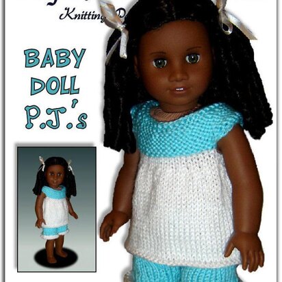 Baby Doll Pajamas, American Girl Doll, 18 inch. knitting pattern 104