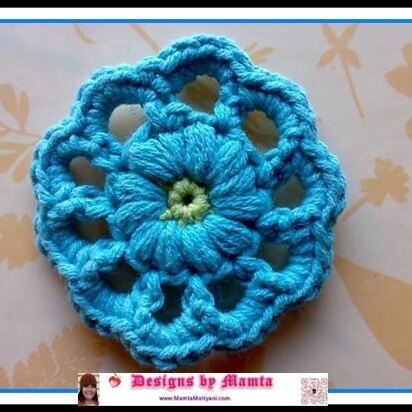 Crochet Flower Pattern Wheel of Fortune Easy Applique