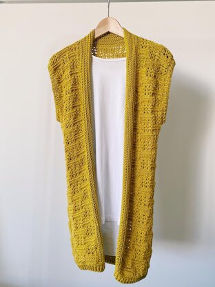 Textured Duster Sleeveless Cardigan