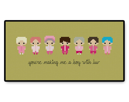 BTS Boy With Luv Bite Size - PDF Cross Stitch Pattern