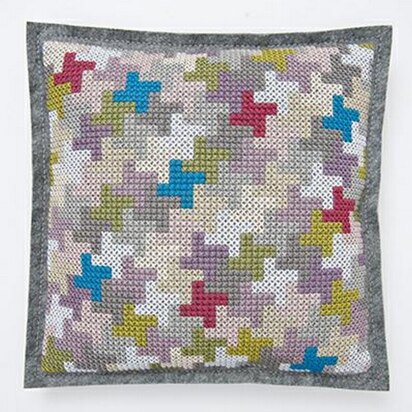 Rico Houndstooth Pattern Cushion Cross Stitch Kit - 42cm x 42cm
