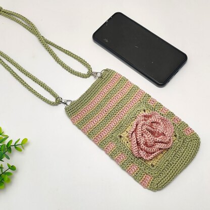 3D Rose Flower Phone Bag