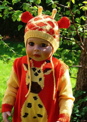 Giraffe Earflap Hat Knitting Pattern