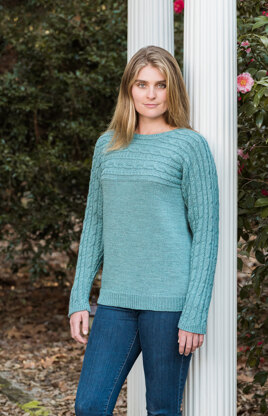 Sideways Cabled Yoke Pullover