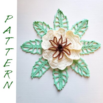 3D flower and openwork leaf pattern