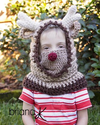 Reindeer Hooded Cowl Christmas