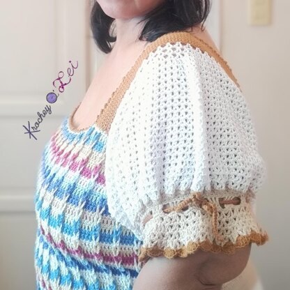 Gertie Top Puffed sleeve PDF Crochet pattern