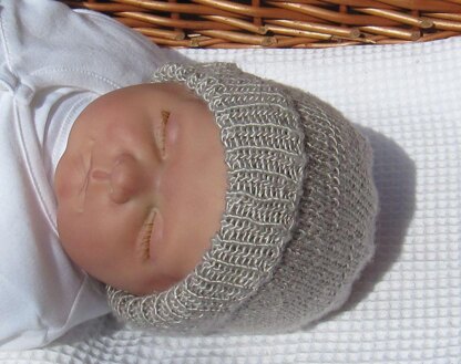 Baby Silver Silk Beanie Hat