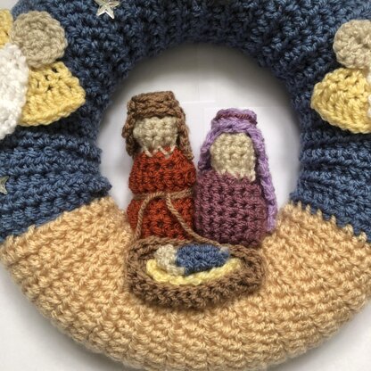 Crochet Nativity Wreath