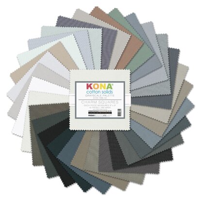 Robert Kaufman Kona Cotton Charm Pack - Grayscale