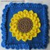 Crocodile Stitch Sunflower Square