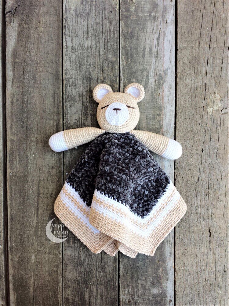 Teddy Bear Lovey Crochet pattern by Poppet Moon Crochet