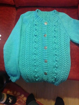 Girl's Aran cardigan