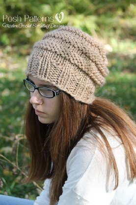 Beehive Slouchy Hat Knitting Pattern 242