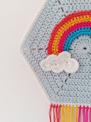 Hello rainbow wall hanging