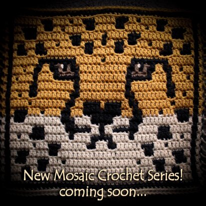 Animal Eyes Mosaic Crochet square - Cheetah