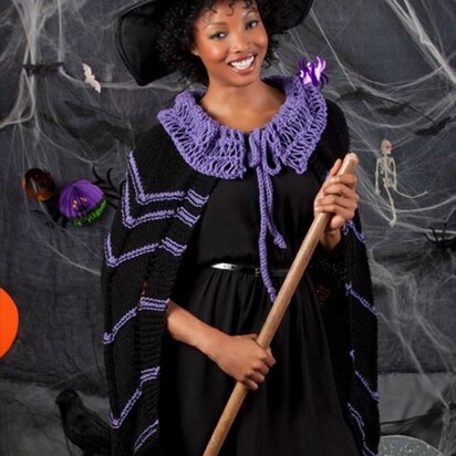 Gothic Witch Cape in Red Heart Super Saver Economy Solids - LW3256 - knitting pattern