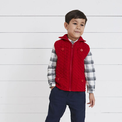 Zac Zip Up Waistcoat - Knitting Pattern for Kids in Debbie Bliss Rialto DK - Downloadable PDF