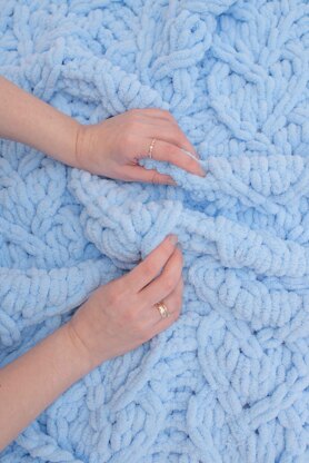 Alize Puffy More Blanket Pattern, , Finger Knit Blanket Patt