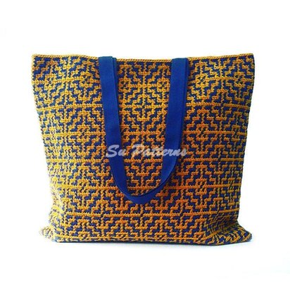 Midnight Tapestry Crochet Tote