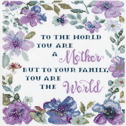 Design Works You are the World Cross Stitch Kit - 25cm x 25cm
