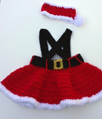 Missy Claus Skirt & Headband 12-122A