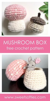 Mushroom Container Storage Box Crochet pattern by Sweet Softies