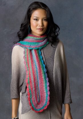 Learn Your Stitches Scarf in Red Heart Boutique Unforgettable - LW2850