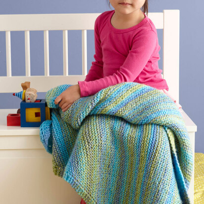 Soft, Easy Baby Throw in Lion Brand Tweed Stripes - L0689