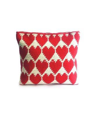 Hearts Tapestry Crochet Clutch Pattern