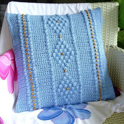 Crochet Beaded Diamond Cushion