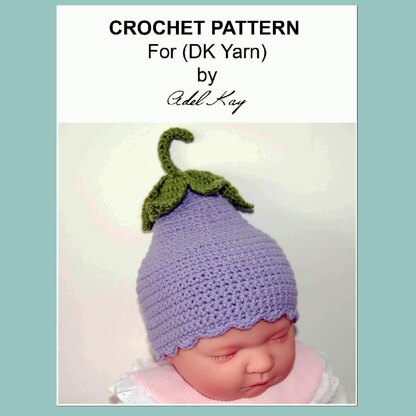 Dee Campanula Flower Multi-size Crochet Baby or Reborn Doll Hat by Adel Kay