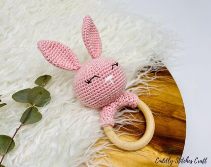 Sleepy Bunny Crochet Rattle